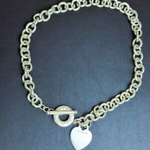 Vintage Tiffany (1990's-2000's) 16" silver toggle chain necklage